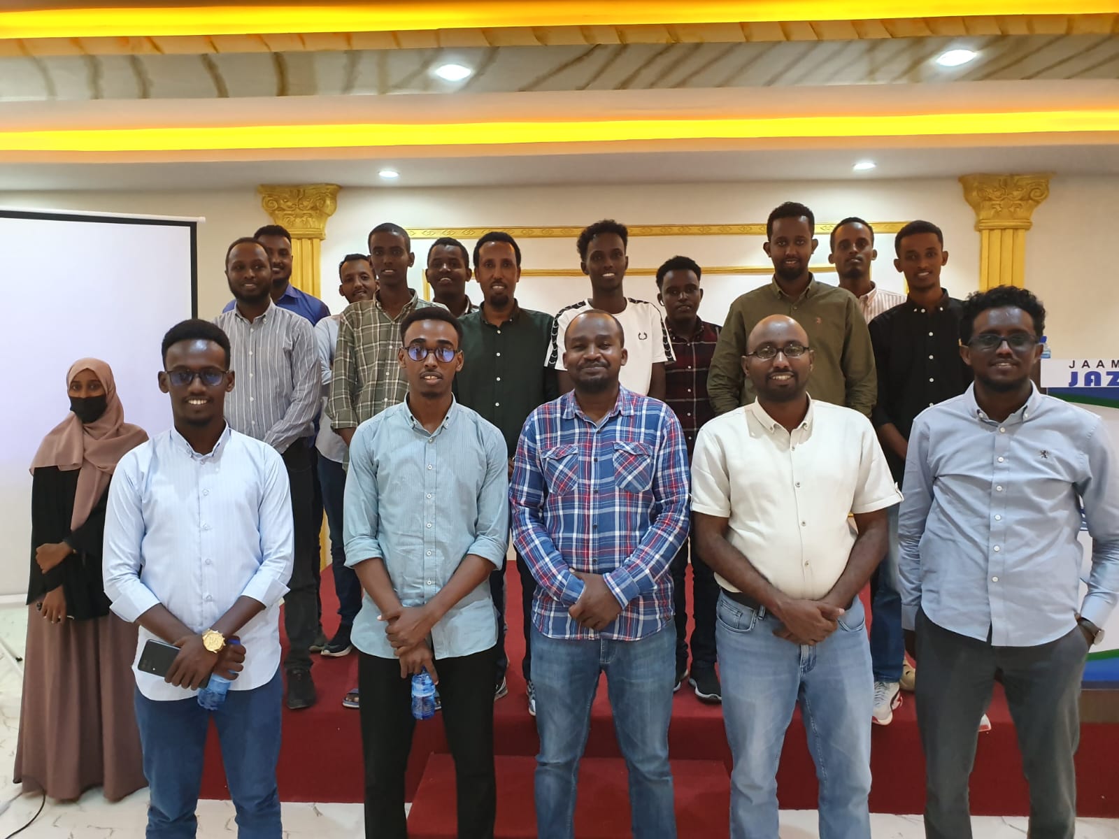 Posing for a photo with medical students in Mogadishu